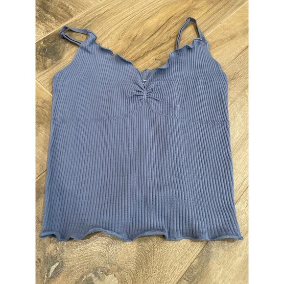 Out from Under by Urban Outfitters Bundle (2) Blue/Cream Cropped tank Tops. XS/S - Picture 5 of 7